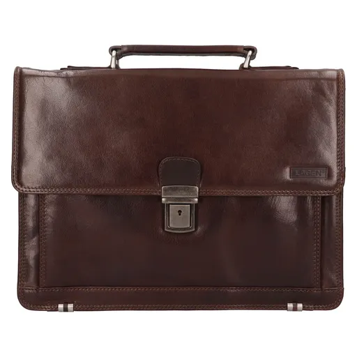 Pánská kožená aktovka Lagen Romel - hnědá