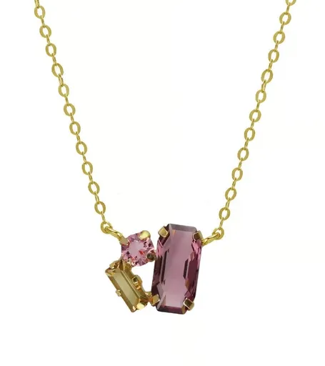 Victoria Cruz Krásný pozlacený náhrdelník s krystaly Inspire A4677-28DG