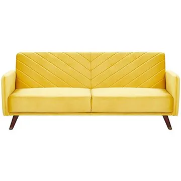 Sametová rozkládací BELIANI žlutá SENJA (beliani_236215)