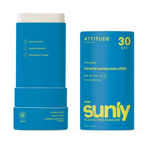 ATTITUDE Sunly Dětská tyčinka na tělo bez vůně SPF30 60 g