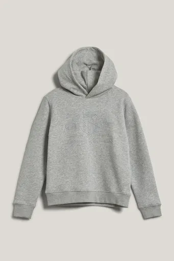 MIKINA GANT TONAL AS HOODIE LIGHT GREY MELANGE
