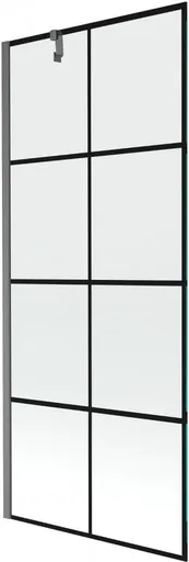 MEXEN/S Next vanová zástěna FIX 80 x 150, černá vzor, grafit kartáčovaná 895-080-000-00-77-66