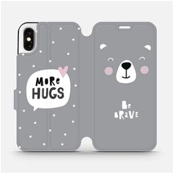 Flipové pouzdro na mobil Apple iPhone X - MH06P Be brave - more hugs (5903226740710)