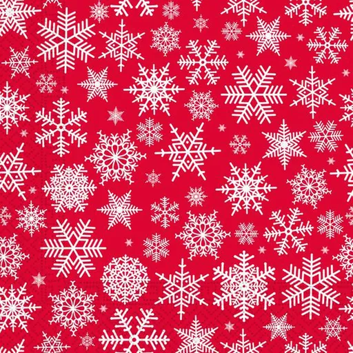 PROCOS Vánoční papírové ubrousky 33x33cm 3vrstvé vločky  20ks