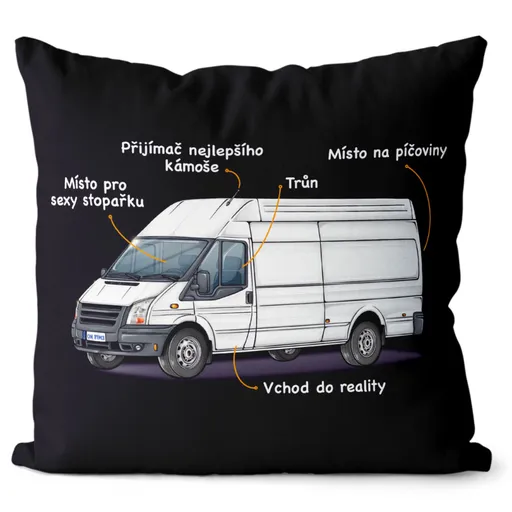 Polštář Anatomie dodávky (Velikost: 55 x 55 cm)