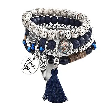 Dámský korálkový wrapový náramek - sada 4ks - KC8014-5 (3498)