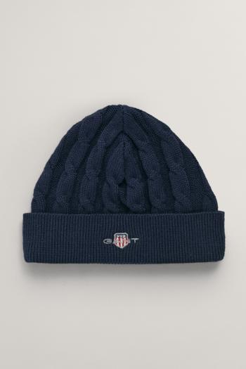 ČEPICE GANT SHIELD COTTON CABLE BEANIE EVENING BLUE