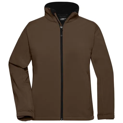 James & Nicholson (Daiber) Dámská softshellová bunda JN137 - Hnědá | S