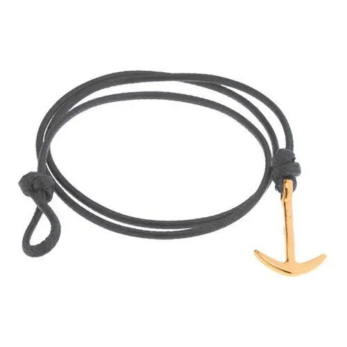 Šňůrkový náramek na obtočení okolo ruky, tmavošedý odstín, lesklá kotva