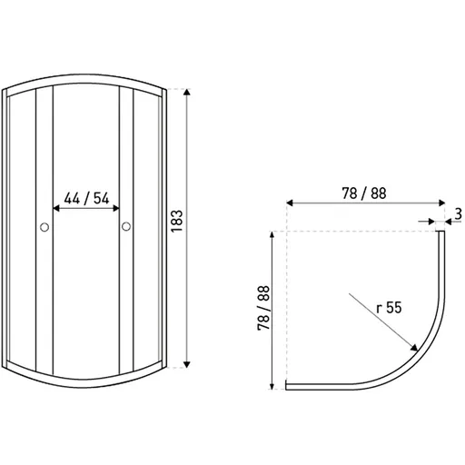 KERRA Sprchový kout Bílý Pixel 80 (bez vaničky) 5907548117373