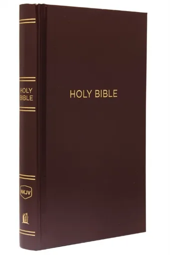 NKJV, Pew Bible, Hardcover, Burgundy, Red Letter, Comfort Print - Thomas Nelson
