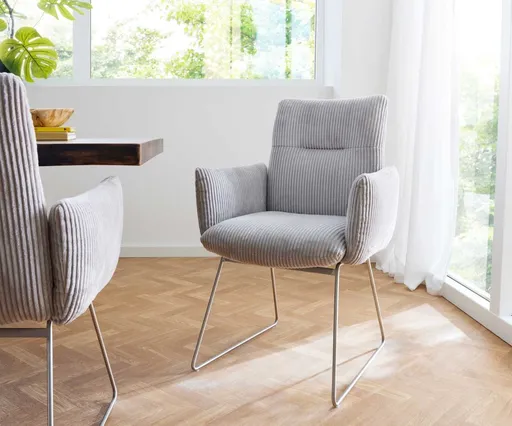 Jídelní židle Jova-Flex podnož nerezová ocel, manšestr,