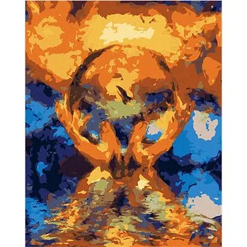 Křišťálová koule v rukou, 80×100 cm, bez rámu a bez vypnutí plátna (6041582)