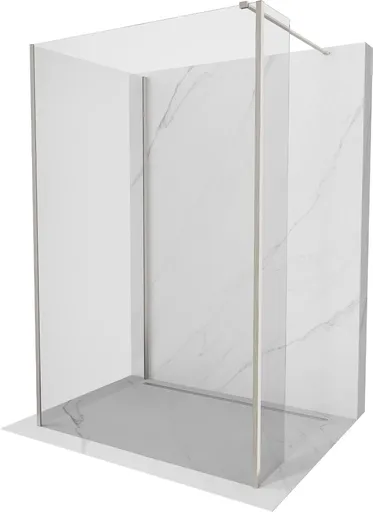 MEXEN/S Kioto Sprchová zástěna WALK-IN 120 x 115 x 30, transparent, nikl kartáčovaná 800-120-115-221-97-00-030
