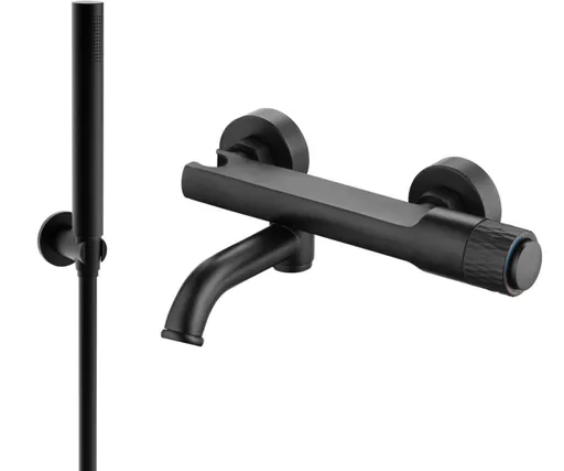 MEXEN/S Diamond R70 SET vanová baterie se sprchou, černá 7153R70-70