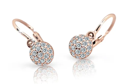 Cutie Jewellery Dětské náušnice z růžového zlata C2150-10-X-4 bílá
