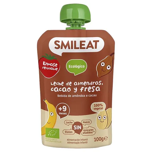 Smileat BIO kapsička mandlové mléko jablko banán jahoda rýže a kakao 9M+ 100 g