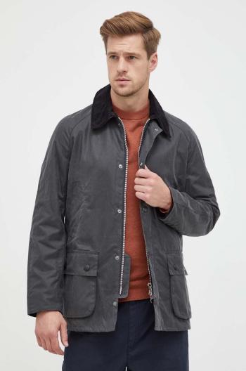 Bunda Barbour Ashby Wax Jacket pánská, šedá barva, přechodná