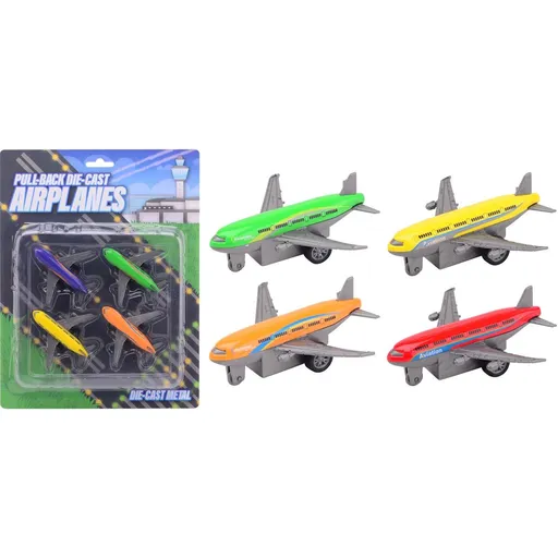 Sada kovových letadel natahovacích 4 ks