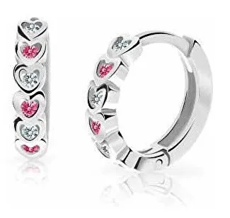 Cutie Jewellery Dětské kruhové náušnice z bílého zlata C3339-80-X-2 fuchsiová
