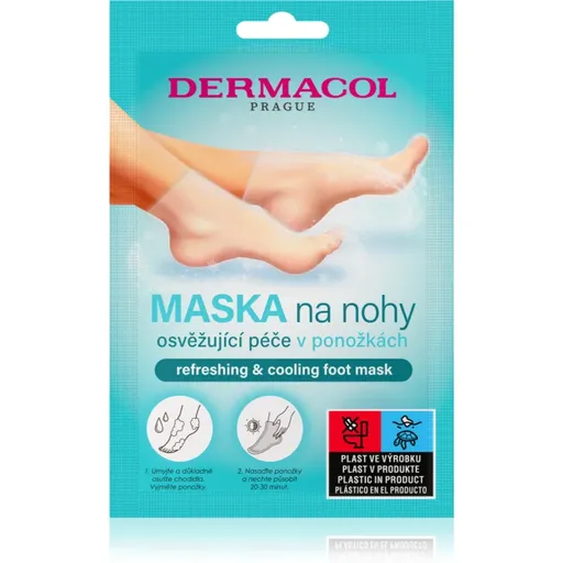 Dermacol Foot Mask Refreshing & Cooling regenerační maska na chodidla ve formě ponožek s osvěžujícím účinkem 1 pár
