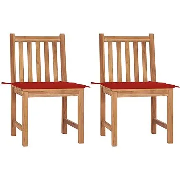 SHUMEE Židle zahradní s poduškami, teak 3062922 - 2ks v balení (3062922)