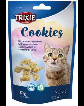 TRIXIE Cookies cu Somon și Iarba Mâței 50g