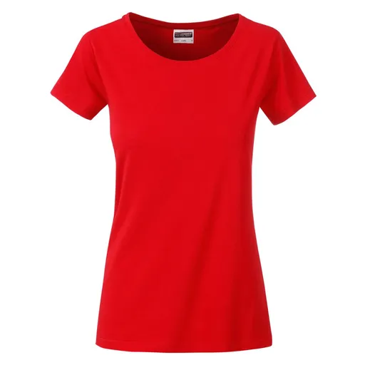 James & Nicholson (Daiber) Klasické dámské tričko z biobavlny 8007 - Tomato | 2XL