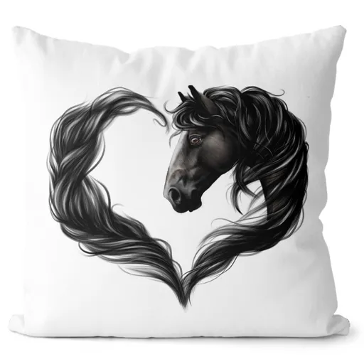 Polštář Horse heart black (Velikost: 40 x 40 cm)