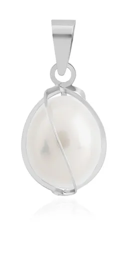 Brilio Elegantní přívěsek z bílého zlata s perlou 14/621.651P Esp