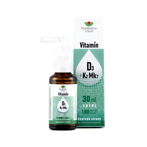 Ekomedica Vitamín D3+K2 Mk7 sprej 30 ml