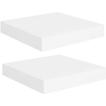 Shumee plovoucí nástěnné 2 ks bílé 23×23,5×3,8 cm MDF, 323803 (323803)