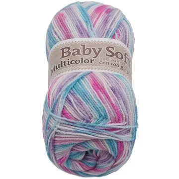 Baby soft multicolor 100g - 601 bílá, růžová, sv.modrá (6855)