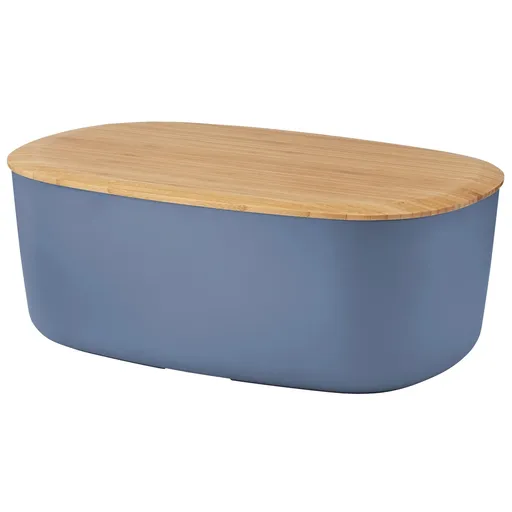 Chlebník BOX-IT 34 cm, tmavě modrá, plast / bambus, RIG-TIG