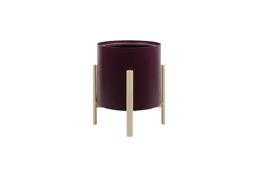 Kulatý samozavlažovací květináč ASHI, více variant - Hobby Flower Barva: bordó, Rozměry: Ø 41 x 51