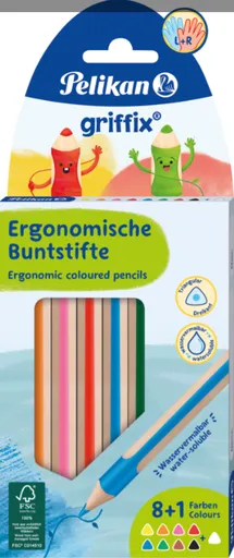 Pastelky Griffix, silné 9 ks