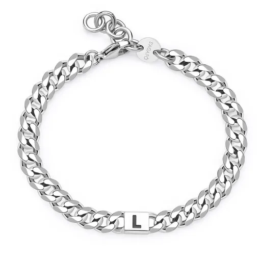 S'Agapõ Pánský ocelový náramek s písmenem L Monogram SMG22
