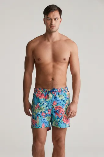 PLAVKY GANT FLORAL PRINT SWIM SHORTS DEEP COBALT