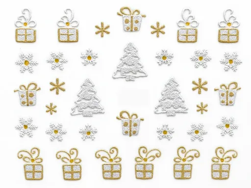 Samolepky na nehty Vánoce - stříbrno-zlaté YJ060