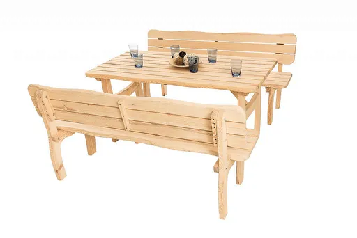 DEOKORK Masivní zahradní sestava z borovice VIKING 1+2 (40 mm) - různé délky 150 cm