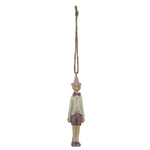 Závěsná dekorativní ozdoba Pinocchio - 3*3*11 cm 6PR0654 nohy u sebe