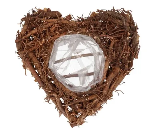 Hnědý květináč srdce z kořenů Root Wood - 40*10 cm daan kromhout