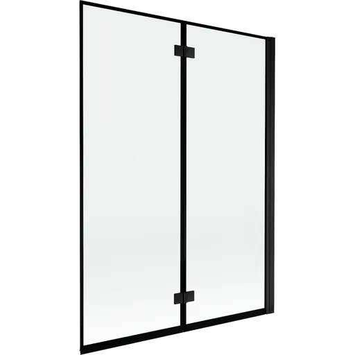 MEXEN MIST vanová zástěna 130x150 cm 6mm 2-s, černá, okraj, pravá 8A9-130-002-70-70-P