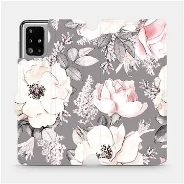 Flipové pouzdro na mobil Samsung Galaxy M51 - MX06S Květy na šedém pozadí (5903516366064)