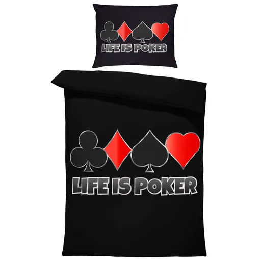 Povlečení Life is poker (Rozměr : 1x140/220 + 1x90/70)