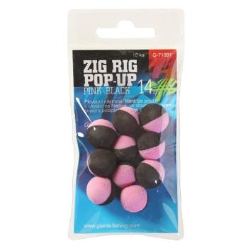 Giants Fishing Pěnové plovoucí boilie Zig Rig Pop-Up 14mm - pink / black 10ks