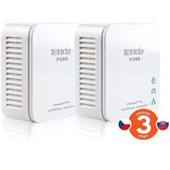 Tenda P200 kit Powerline Mini 2x Adapter, 200 Mb/s, 2x LAN port, Plug & Play, úsporný režim (P200 kit)