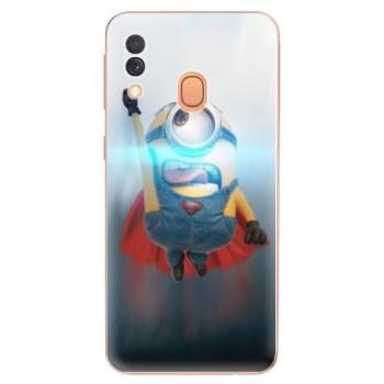 Odolné silikonové pouzdro iSaprio - Mimons Superman 02 - Samsung Galaxy A40