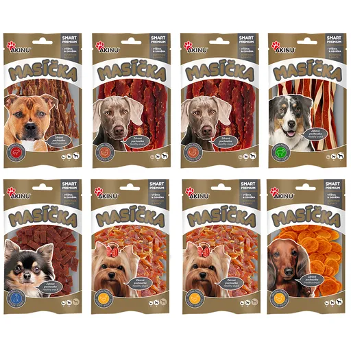 Akinu MASÍČKA pamlsek pro psy 8 balení 75 g