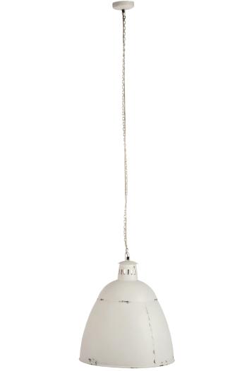 Bílá závěsná kovová lampa s patinou - 45*45*55 cm 71026